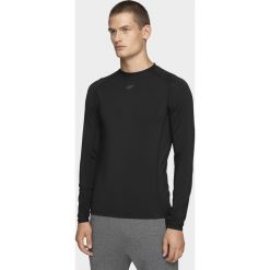 Longsleeve treningowy męski TSMLF001 - głęboka czerń. Bielizna termoaktywna męska 4f, m, bez wzorów, z dzianiny, bez ramiączek. W wyprzedaży za 99.99 zł.