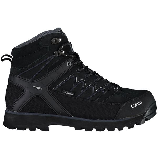 Buty trekkingowe CMP Moon waterprof. Czarne buty trekkingowe męskie CMP, bez wzorów, z gumy, bez zapięcia. Za 459.99 zł.