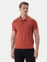 Calvin Klein Polo LV04LF200G Pomarańczowy Slim Fit. Brązowe koszulki polo męskie Calvin Klein, m, bez wzorów, z bawełny, bez kołnierzyka, bez ramiączek. Za 289.99 zł.