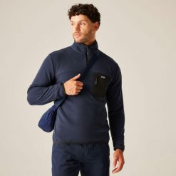 Frankie Half Zip Męski polar turystyczny. Niebieskie bluzy z polaru męskie Regatta, m, bez wzorów, z polaru, sportowe, bez ramiączek, bez kaptura. Za 139.99 zł.