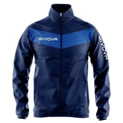 Kurtka piłkarska dla dorosłych Givova Rain Scudo granatowo-niebieska. Niebieskie kurtki męskie Givova, s, bez wzorów, sportowe, bez ramiączek, bez kaptura. Za 110.10 zł.