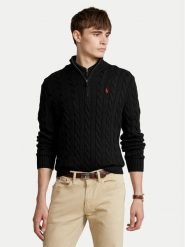 Polo Ralph Lauren Sweter 710810841006 Czarny Regular Fit. Czarne swetry męskie Polo Ralph Lauren, bez wzorów, z bawełny, bez kołnierzyka, bez ramiączek. Za 1,049.00 zł.