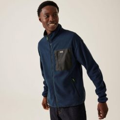 Polar turystyczny męski Frankie Full Zip. Niebieskie bluzy z polaru męskie Regatta, m, bez wzorów, z polaru, sportowe, bez ramiączek, bez kaptura. W wyprzedaży za 169.99 zł.