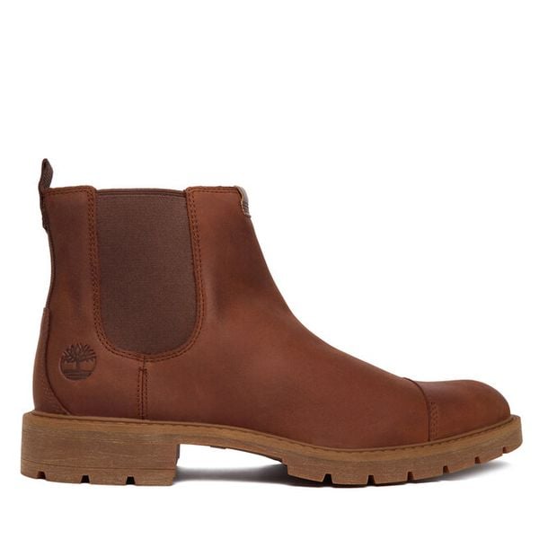 Sztyblety Timberland. Brązowe sztyblety męskie Timberland, bez obcasa, bez zapięcia. Za 579.99 zł.