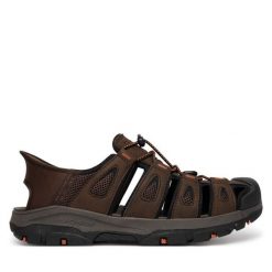 Sandały Skechers. Brązowe sandały męskie Skechers, bez zapięcia. Za 349.99 zł.