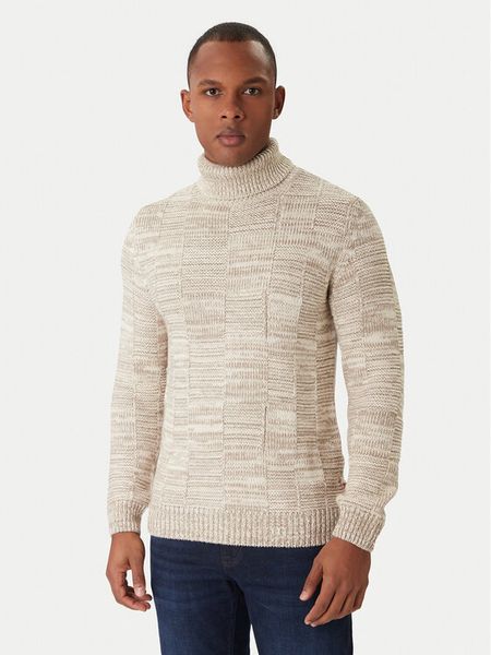 JOOP! Jeans Golf Milsom 30047472 Beżowy Modern Fit. Brązowe kardigany męskie JOOP! Jeans, m, bez wzorów, z bawełny, bez ramiączek. Za 779.99 zł.