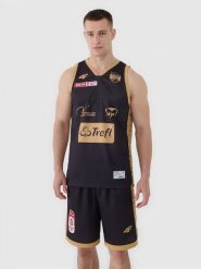 4F Koszulka meczowa replika wyjazdowa z sezonu 2024/25 męska 4F x PLK - Trefl Sopot - multikolor M. Żółte t-shirty sportowe męskie 4f, m, z aplikacjami, z dzianiny, klasyczne, bez ramiączek. Za 219.99 zł.