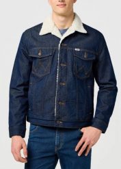 MESKA KURTKA JEANSOWA WRANGLER SHERPA DENIM JACKET CLEAN RINSE 112371364. Kurtki męskie Wrangler, m, bez wzorów, z denimu, bez ramiączek, bez kaptura. Za 449.99 zł.