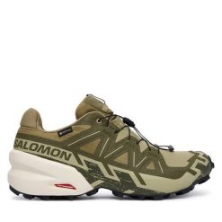 Buty do biegania Salomon. Zielone buty do biegania męskie Salomon, bez wzorów, z gore-texu, bez zapięcia, do biegania, salomon speedcross, gore-tex. Za 719.99 zł.