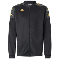 Kurtka z dresu Kappa Giullio. Czarne kurtki treningowe męskie Kappa, l, bez wzorów, z dresówki, bez kaptura, do piłki nożnej. Za 263.50 zł.