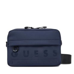 Saszetka Guess. Niebieskie saszetki męskie Guess, z aplikacjami, małe. Za 169.99 zł.