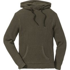 Sweter z kapturem Regular Fit bonprix ciemnooliwkowy melanż. Swetry męskie marki bonprix. Za 74.99 zł.