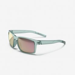 Okulary przeciwsłoneczne kat. 3 MH 530. Niebieskie okulary przeciwsłoneczne męskie Decathlon, bez wzorów, z materiału, sportowe, szklane. Za 119.99 zł.