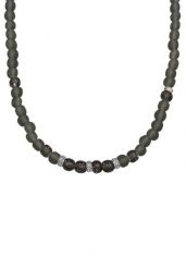 KUZZOI Męskie Oliwka koraliki szklane ze srebra próby 925 Sterling Silver Biżuteria męska 1 ct. Szara biżuteria dla mężczyzn KUZZOI, z materiału, srebrne. Za 283.89 zł.