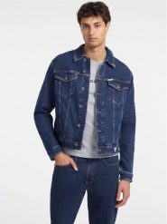 Guess Jeans Kurtka jeansowa M4YN33 D5DM3 Granatowy Regular Fit. Niebieskie kurtki męskie Guess Jeans, m, z aplikacjami, z bawełny, bez ramiączek, bez kaptura. Za 469.99 zł.