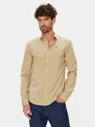 Tommy Jeans Koszula Original DM0DM04405 Beżowy Slim Fit. Brązowe koszule męskie Tommy Jeans, m, bez wzorów, z bawełny, bez kołnierzyka, bez ramiączek. Za 249.99 zł.