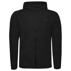 Kurtka przeciwdeszczowa z kapturem Under Armour Storm Run. Brązowe kurtki softshell męskie Under Armour, l, bez wzorów, z softshellu, z kapturem, trekkingowe. Za 340.50 zł.