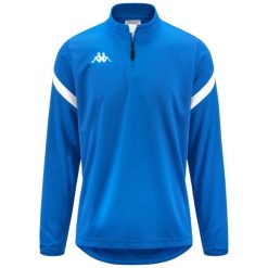 Bluza dresowa 1/2 zip Kappa Dolvole. Niebieskie bluzy rozpinane męskie Kappa, bez wzorów, z dresówki, sportowe, bez ramiączek, bez kaptura. Za 207.50 zł.