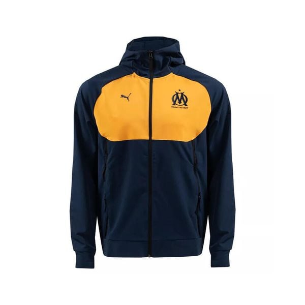 Kurtka z dresu OM Pumatech 2024/25. Brązowe kurtki męskie Puma, bez wzorów, z dresówki, sportowe, bez ramiączek, bez kaptura. W wyprzedaży za 273.05 zł.