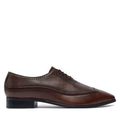 Półbuty Baldowski. Brązowe eleganckie półbuty męskie Baldowski, wizytowe, bez obcasa, bez zapięcia. Za 709.99 zł.