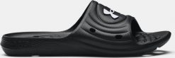 Under Armour Klapki męskie Locker IV SL czarne r. 45 (3023758001-001). Czarne klapki i japonki męskie Under Armour, bez wzorów. Za 59.95 zł.