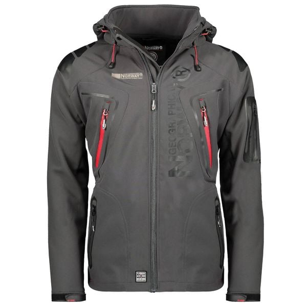 Kurtka softshell męska Geographical Norway Techno DB MEN 056 (WU4563H/GN-DARK. Szare kurtki softshell męskie Geographical Norway, m, bez wzorów, z softshellu, bez kaptura, trekkingowe. Za 269.00 zł.