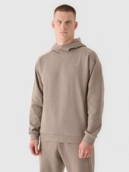 4F Bluza dresowa nierozpinana z kapturem męska - brązowa M. Brązowe bluzy z kapturem męskie 4f, m, bez wzorów, z bawełny, z kapturem. W wyprzedaży za 99.99 zł.