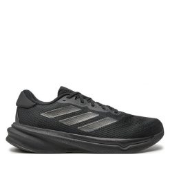 Buty do biegania adidas. Czarne buty do biegania męskie ADIDAS, bez wzorów, bez zapięcia, do biegania. Za 299.99 zł.