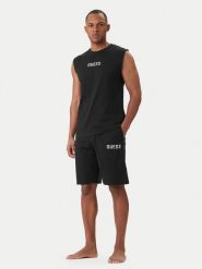 Guess Piżama U6GX02 KCAM1 Czarny Regular Fit. Czarne piżamy męskie Guess, m, z aplikacjami, z bawełny, bez kołnierzyka, bez ramiączek. Za 269.99 zł.