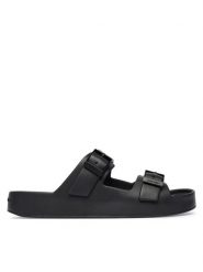 Calvin Klein Klapki Ergon Eva Double Bar Sandal HM0HM02116 Czarny. Czarne klapki i japonki męskie Calvin Klein, bez wzorów, z syntetyku. Za 249.99 zł.