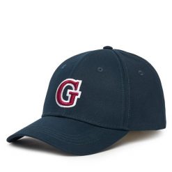 Czapka z daszkiem Guess. Niebieskie czapki męskie Guess, z aplikacjami. Za 119.99 zł.