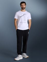 4F T-shirt regular z nadrukiem męski - biały XXL. Białe t-shirty męskie 4f, m, bez wzorów, z bawełny, bez kołnierzyka, bez ramiączek. Za 69.99 zł.