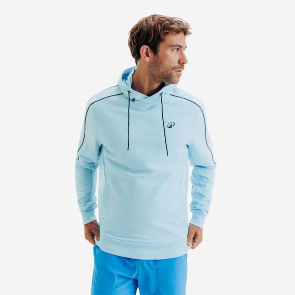 Bluza z kapturem do tenisa męska Soft Kuikma. Niebieskie bluzy rozpinane męskie KUIKMA, l, bez wzorów, z bawełny, z kapturem. Za 129.99 zł.
