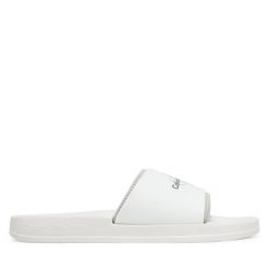 Klapki Calvin Klein Jeans. Białe klapki i japonki męskie Calvin Klein Jeans, bez wzorów, z jeansu. Za 129.99 zł.