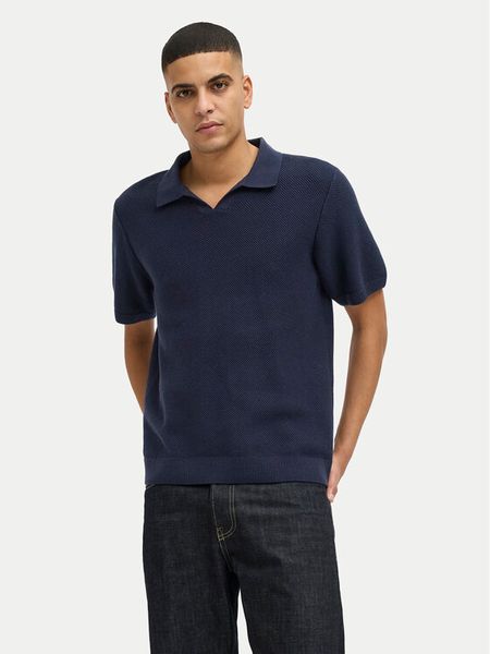 Jack & Jones Polo Ceaston 12273012 Granatowy Regular Fit. Niebieskie koszulki polo męskie Jack & Jones, m, bez wzorów, z bawełny, bez kołnierzyka, bez ramiączek. Za 119.99 zł.