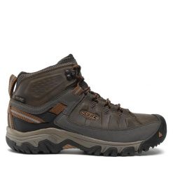 Trekkingi Keen. Zielone buty zimowe męskie Keen, bez wzorów, sportowe, bez obcasa, bez zapięcia. Za 399.99 zł.