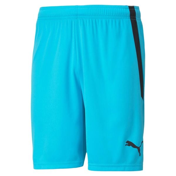 Spodenki sportowe męskie Puma Teamliga. Czarne spodnie dresowe męskie Puma, bez wzorów, z materiału, sportowe. Za 72.00 zł.