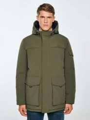 Kurtka męska z wypełnieniem khaki Lob 303. Zielone kurtki męskie Big Star, na zimę, l, bez wzorów, z poliamidu, bez ramiączek, bez kaptura. Za 549.99 zł.