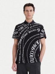 Versace Jeans Couture Polo 80GAG6R0 JS556 Czarny Regular Fit. Czarne koszulki polo męskie Versace Jeans Couture, m, bez wzorów, z bawełny, bez kołnierzyka, bez ramiączek. Za 989.99 zł.