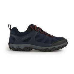 Buty męskie trekkingowe niskie z membraną Edgepoint IV. Niebieskie buty trekkingowe męskie Regatta, bez wzorów, z syntetyku, sportowe, bez obcasa, bez zapięcia. W wyprzedaży za 199.99 zł.