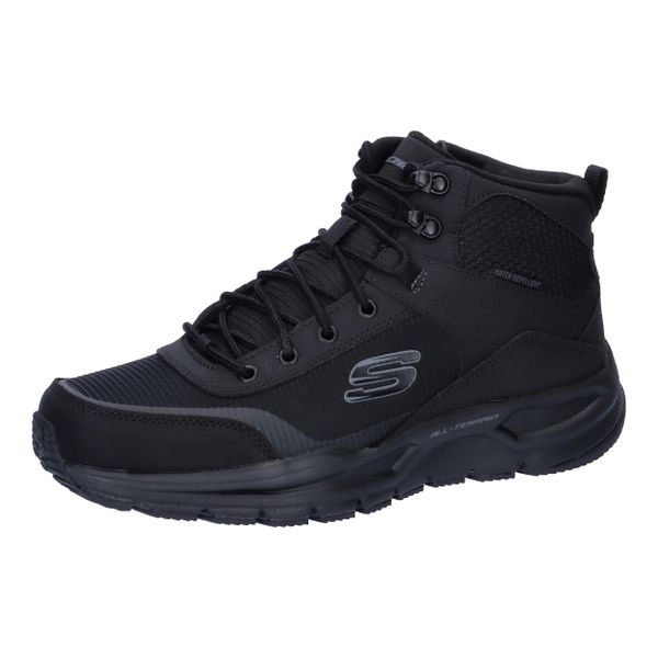 Buty zimowe męskie, Escape Plan 2.0 - Woodrock. Czarne buty trekkingowe męskie Skechers, na wiosnę, bez wzorów, z materiału, za kostkę, bez zapięcia. Za 339.99 zł.
