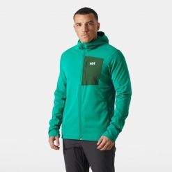 Kurtka turystyczna Helly Hansen Versalite. Zielone kurtki męskie Helly Hansen, bez wzorów, sportowe, bez ramiączek, z kapturem. Za 434.50 zł.
