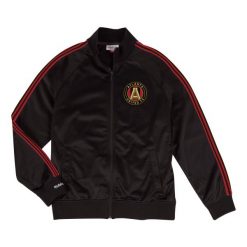 Kurtka z dresu Atlanta United FC. Czarne kurtki męskie Mitchell & Ness, m, bez wzorów, z dresówki, bez ramiączek, bez kaptura. Za 557.00 zł.