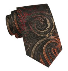 Męski Krawat - Angelo di Monti - Duży Wzór Orientalny. Krawaty i muchy męskie Angelo di Monti, bez wzorów, z tkaniny, eleganckie. Za 45.00 zł.