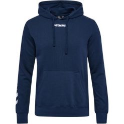 Bluza z kapturem Hummel Elemental. Niebieskie bluzy nierozpinane męskie HUMMEL, bez wzorów, sportowe, bez ramiączek, z kapturem. Za 170.00 zł.