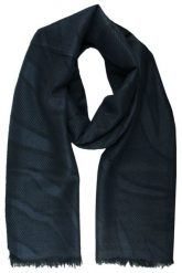 Lekki Szalik Wiosenno-Jesienny - Teer - Nieregularny Granatowy Wzór. Niebieskie szaliki męskie Teer, na jesień, bez wzorów, z materiału, eleganckie. Za 45.00 zł.