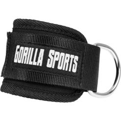Opaska na kostkę do wyciągu dolnego nylonowa. Czarne paski męskie Gorilla Sports, bez wzorów, z nylonu, sportowe. Za 39.99 zł.
