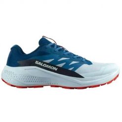 Buty do biegania męskie Salomon Alphaglide. Niebieskie buty do biegania męskie Salomon, bez wzorów, z materiału, bez zapięcia, do biegania. Za 407.00 zł.