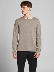 Jack & Jones Sweter Leo 12174001 Brązowy Regular Fit. Brązowe kardigany męskie Jack & Jones, m, bez wzorów, z bawełny, bez ramiączek. Za 129.99 zł.