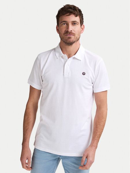 Petrol Industries Polo M-ROS-POL002 Biały Regular Fit. Białe koszulki polo męskie Petrol Industries, m, bez wzorów, z bawełny, bez kołnierzyka, bez ramiączek. Za 69.99 zł.